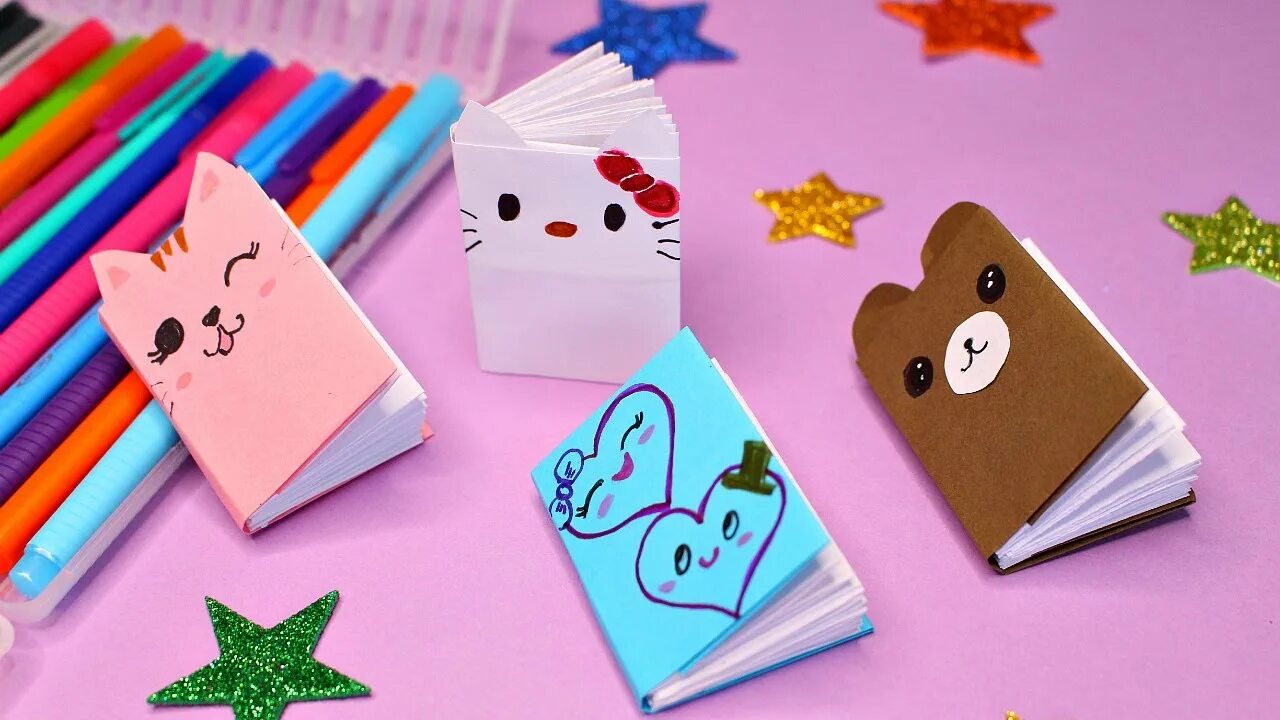 Поделки самоделки мини блокнотики DIY Kawaii Мини Блокнотик из бумаги своими руками - YouTube