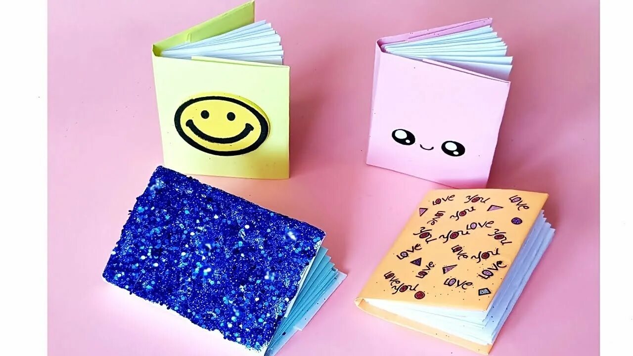 Поделки самоделки мини блокнотики Çok Kolay Mini Defter Yapımı l Kendin Yap l Emojili, Kawaili, Simli Mini Noteboo