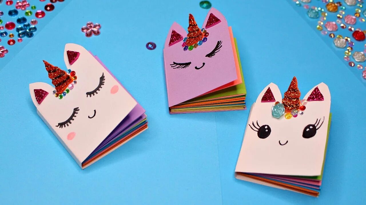 Поделки самоделки мини блокнотики DIY Мини Блокнотик Единорог своими руками - YouTube