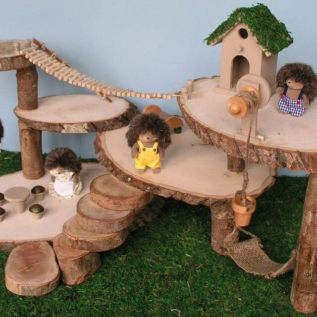 Поделки самоделки много много интересных Miniature Treehouse Juguetes hechos en casa, Casas en los árboles de hadas, Idea