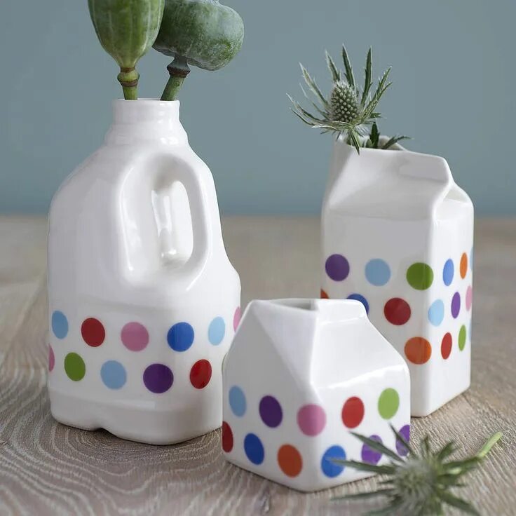 Поделки самоделки молоко Large Polkadot Porcelain Milk Bottle Milk jug crafts, Handmade ceramics, Ceramic