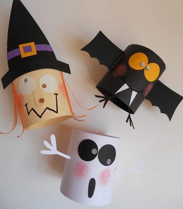 Поделки самоделки на хэллоуин Cómo decorar en halloween utilizando rollos de papel y realizando manualidades p