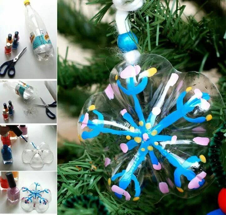 Поделки самоделки на новый год Adornos de Navidad con botellas de plástico Christmas crafts diy, Christmas tree