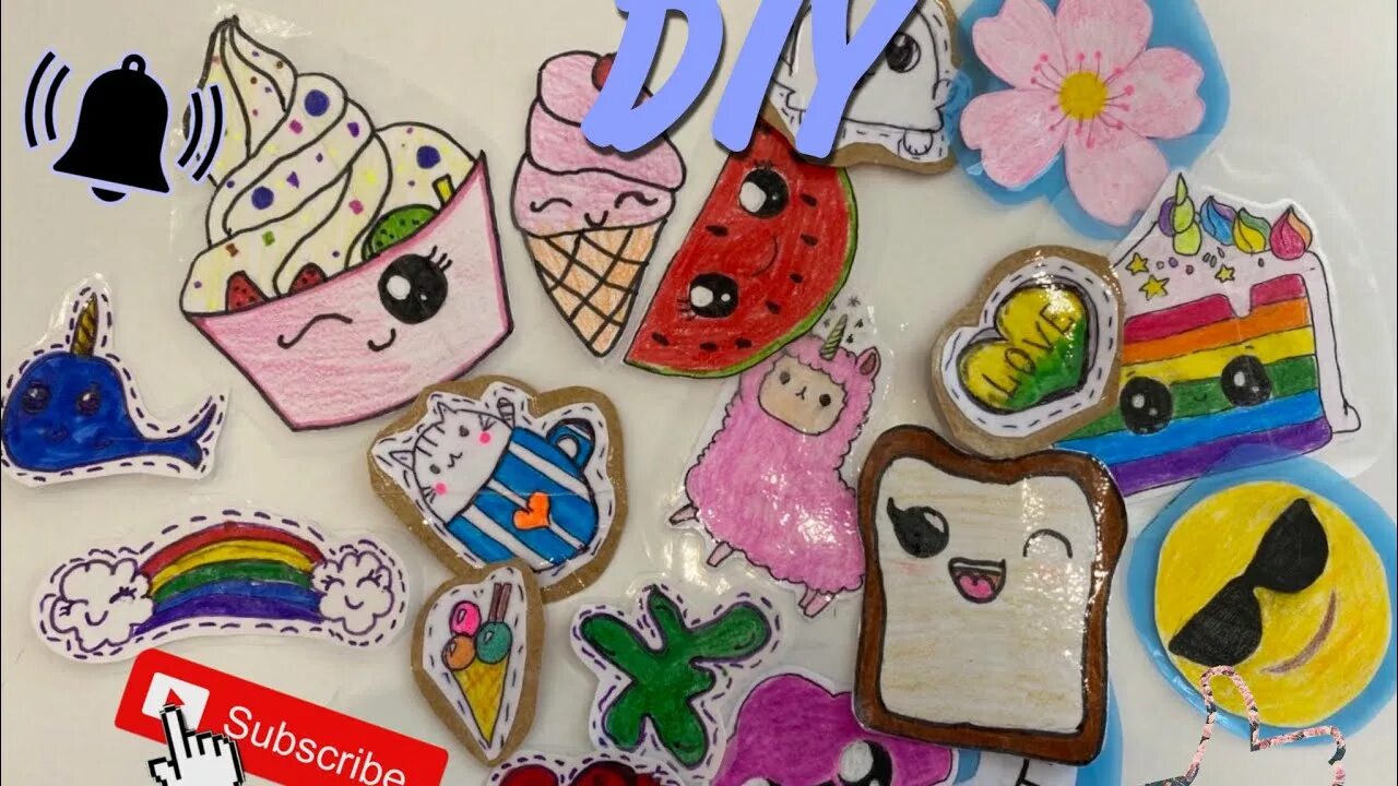Поделки самоделки наклейки DIY!! Делаем самодельные наклейки! - YouTube