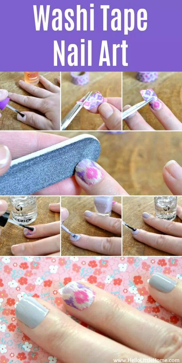Поделки самоделки ногти Learn How to Do Washi Tape Nail Art! Tape nail art, Nail designs summer diy, Tre