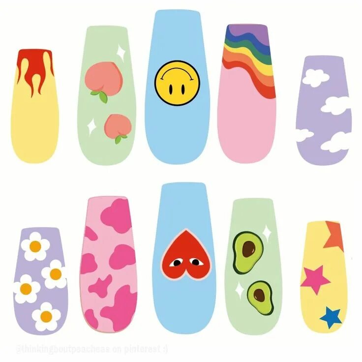 Поделки самоделки ногти Multicolor nails Idee per unghie, Unghie idee, Regali fai da te utili