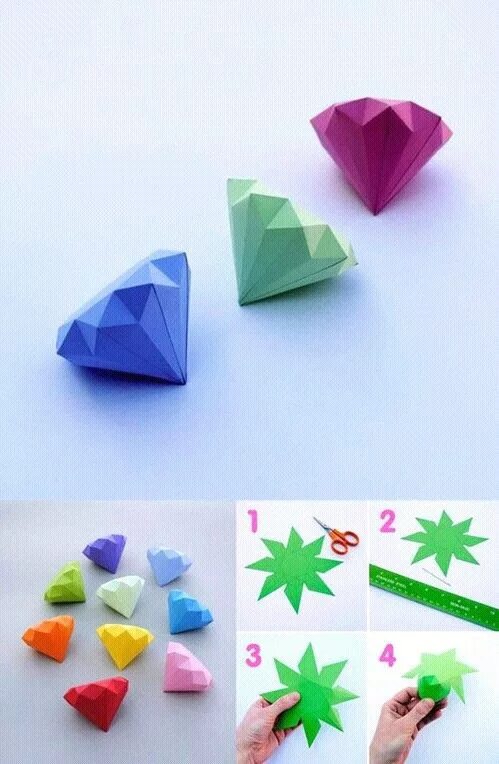 Поделки самоделки оригами без клея Kristal Origami crafts diy, Origami crafts, Paper crafts