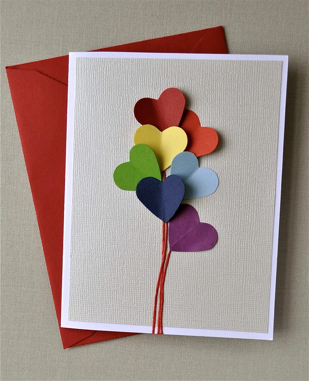 Поделки самоделки открытка на день рождения Love is in the air, rainbow heart balloon, blank card. Valentines, anniversary, 