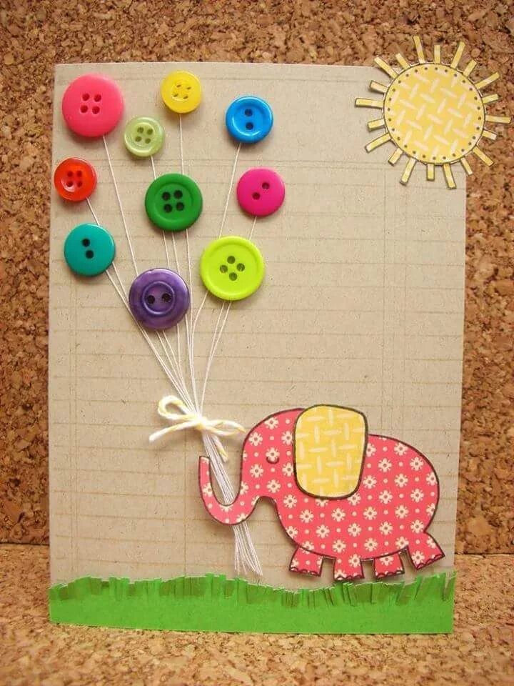 Поделки самоделки открытки Pin by Mél Touc on BOULOT Cards handmade, Button crafts, Kids cards