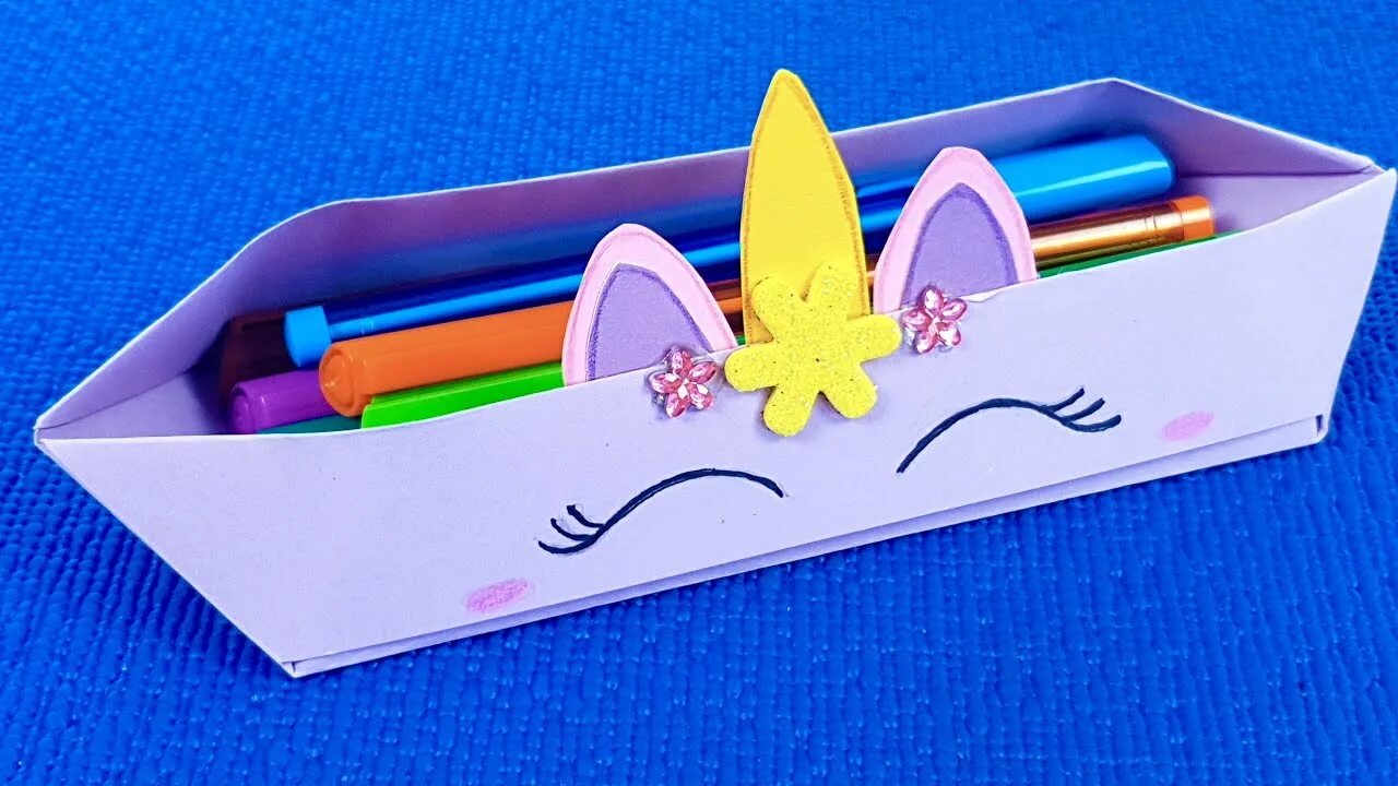 Поделки самоделки пенал Как сделать Самый Красивый пенал из бумаги своими руками Не оригами коробочка дл