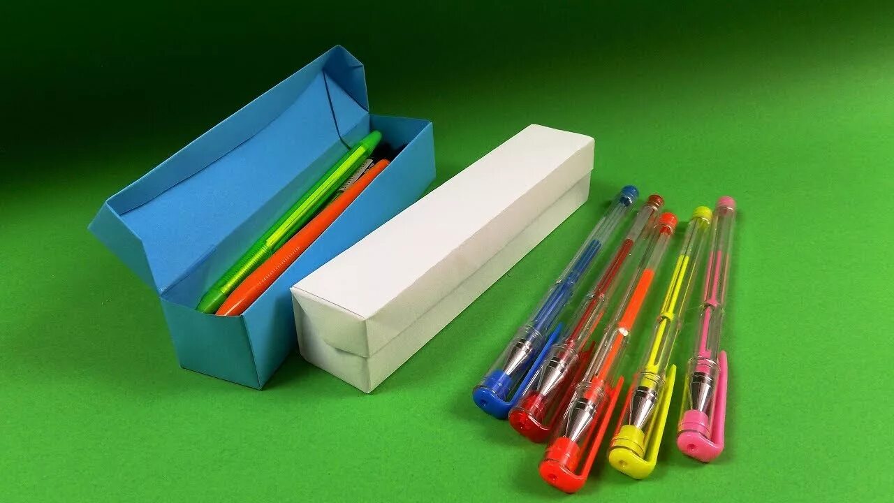 Поделки самоделки пенал из бумаги How to make a Paper Pencil Box. Origami Pencil Box Tutorial - YouTube