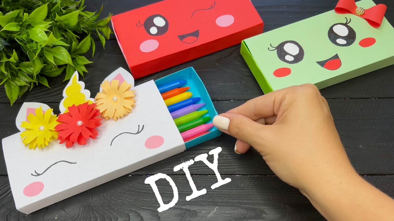 Поделки самоделки пенал из бумаги EASY Origami Pencil Case DIY Paper Pencil Box Пенал из бумаги - YouTube