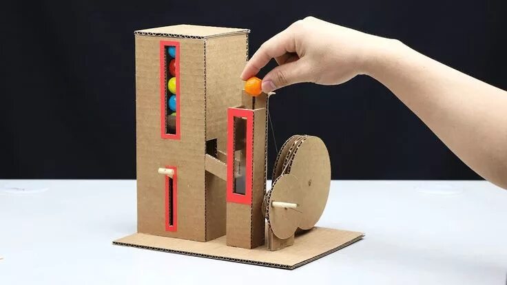 Поделки самоделки подарки How to Build Gumball Vending Machine from Cardboard - Simple - YouTube Diy proje