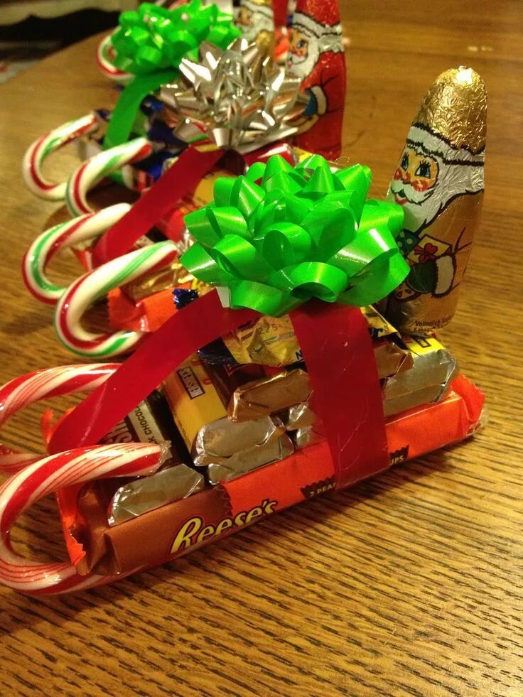 Поделки самоделки подарки Candy sleigh Diy christmas gifts, Xmas crafts, Homemade christmas gifts