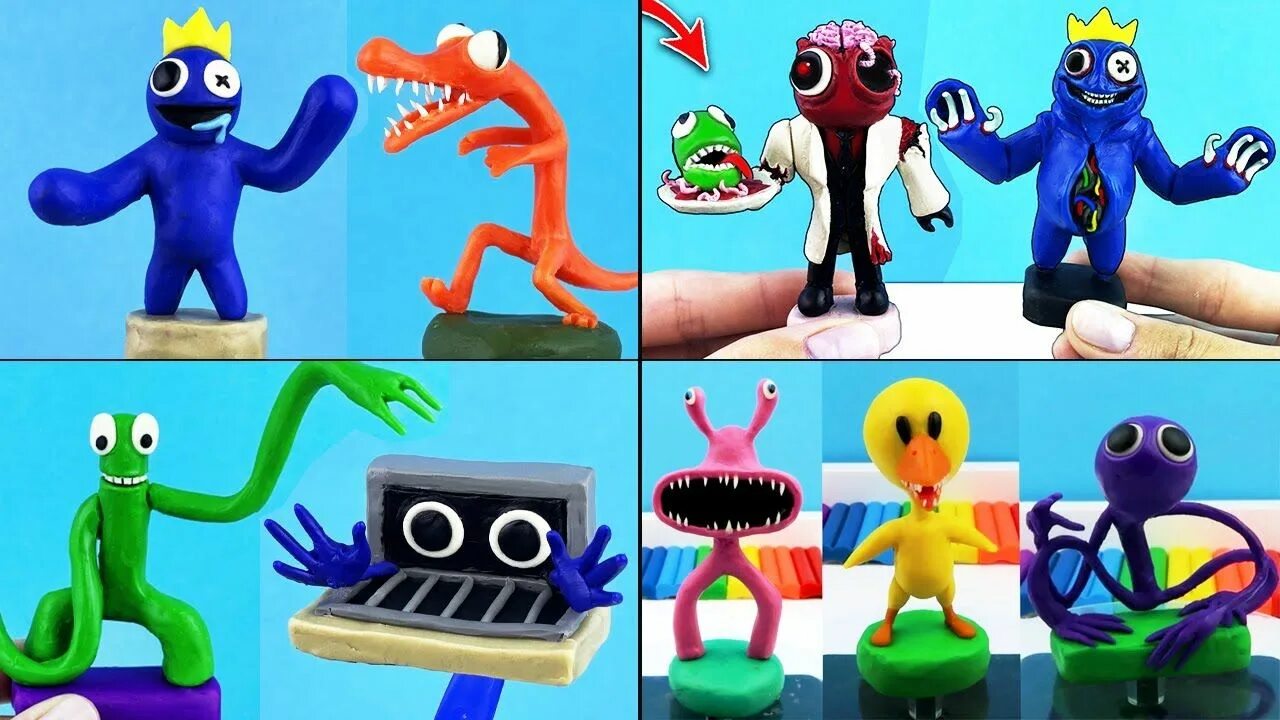 Поделки самоделки радужные друзья RAINBOW FRIENDS! Making Characters Compilation: Red, Blue, Green, Orange, Purple