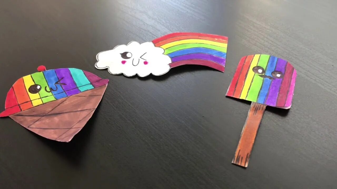 Поделки самоделки радужные друзья DIY Rainbow Bookmarks - YouTube
