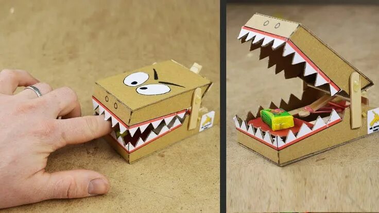 Поделки самоделки рисунки DIY Simple Rat Trap from Cardboard (mr. hotglue's family) in 2024 Cardboard box 
