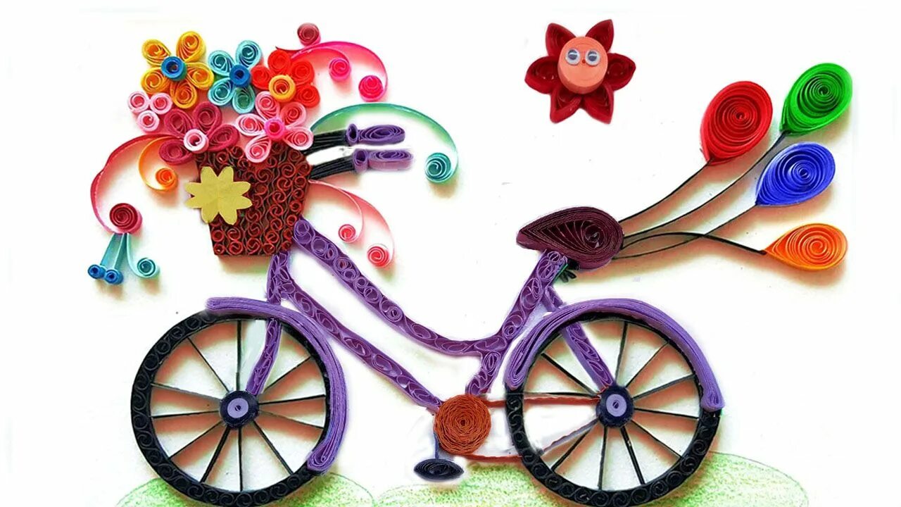 Поделки самоделки рисуют How To Make Quilling Bicycle with Flowers Paper Quilling Art Dear All, This is m
