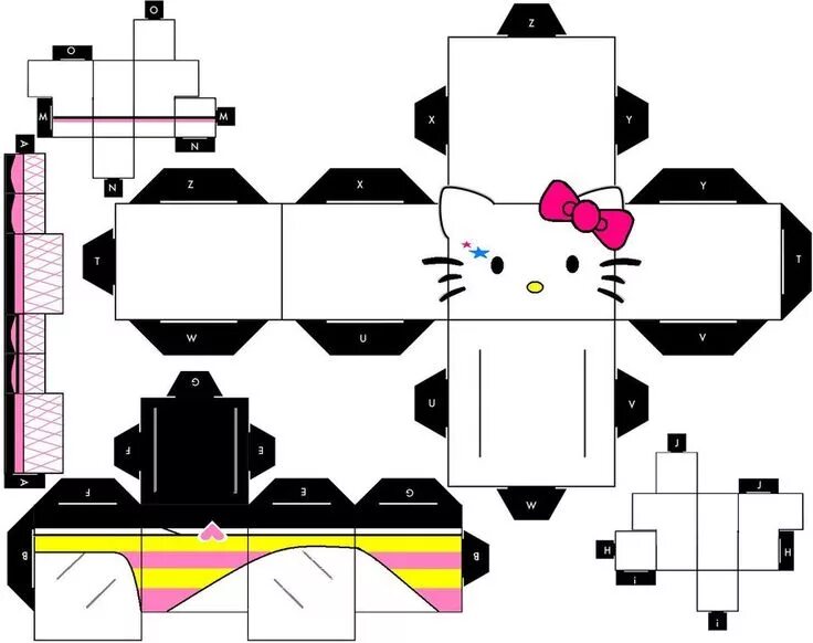 Поделки самоделки схемы Pin on Kitty Hello kitty, Kitty, Paper toys template