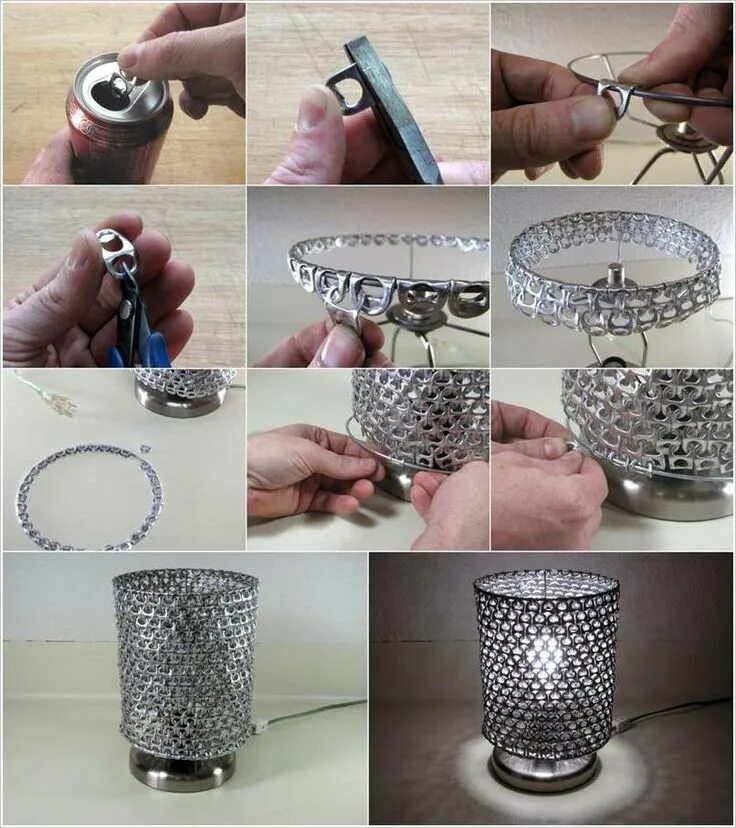 Поделки самоделки штучки Creative Pop Tab Lamp Shade Pop tabs, Pop tab crafts, Diy sharpie crafts
