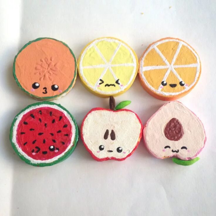 Поделки самоделки сквиши Homemade Fruit Flatback Squishy Set from Neko Princess Homemade squishies, Squis