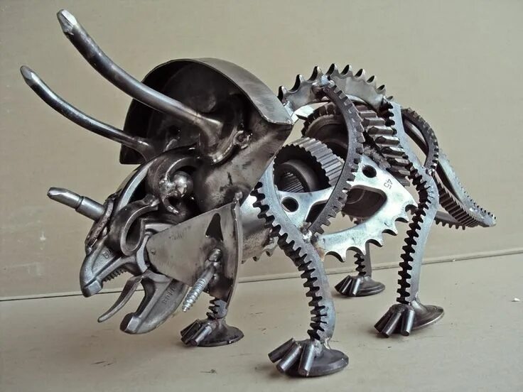 Поделки самоделки смотреть Triceratops Metal art, Scrap metal art, Metal artwork