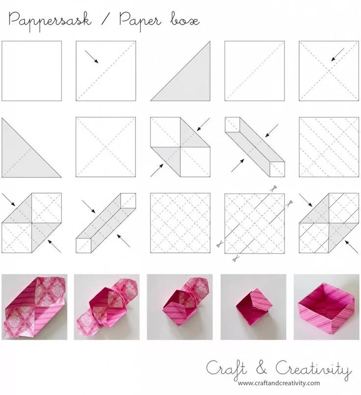Поделки самоделки своими руками без клея Embalagem de Natal - Faça você mesma Origami kutu, Kendin yap hediye kutusu, Kağ