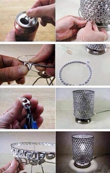 Поделки самоделки своими руками из подручных средств DIY Pop Top Lamp Shade Tin can crafts, Diy design, Pop tab crafts