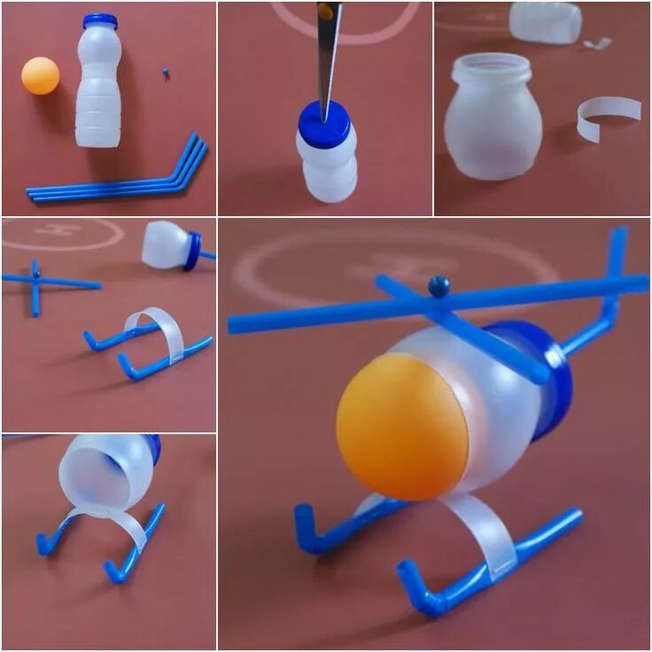 Поделки самоделки своими руками легкие How to DIY Plastic Bottle Toy Helicopter iCreativeIdeas.com Juguetes con materia