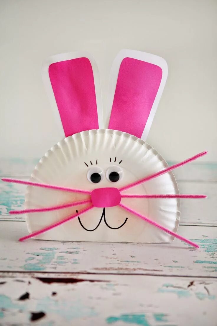 Поделки самоделки своими руками легкие Paper Plate Bunny - eighteen25 Easter crafts for kids, Paper plate crafts for ki