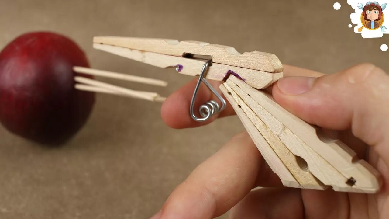 Поделки самоделки своими руками видео Mini Matchstick Gun - (Clothespin Pistol) - YouTube