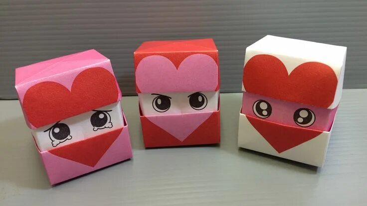 Поделки самоделки сюрпризы из бумаги Origami Changing Faces Heart Cube - Print at Home Поделки, Оригами, Валентинки