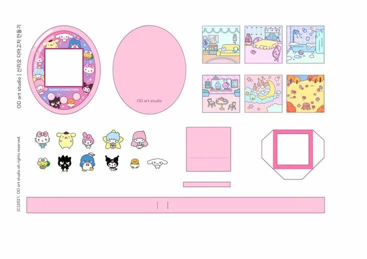 Поделки самоделки тамагочи Tamagotchi sanrio papercraft by OD art studio Manualidades escolares, Manualidad