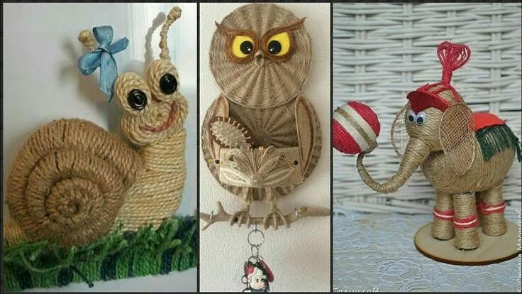 Поделки самоделки татьяны Jute Work New Animals Craft Ideas New & Beautiful. - YouTube Jute crafts, Animal