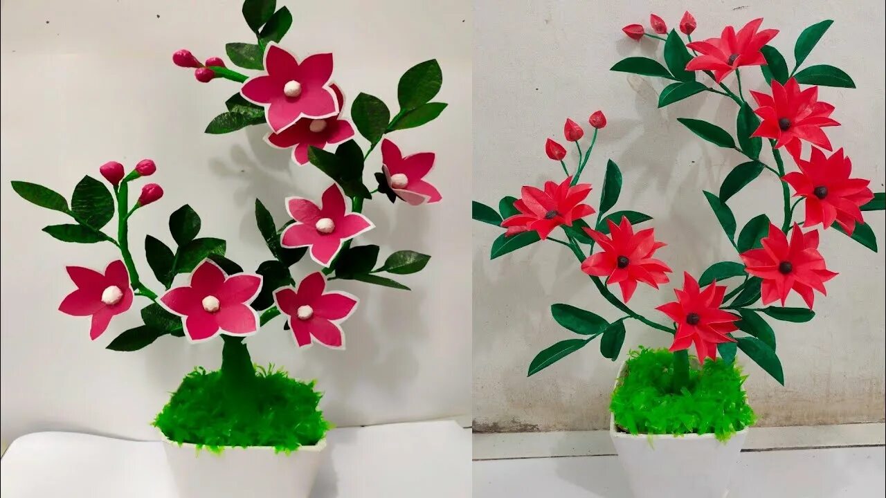 Поделки самоделки цветок Tutorial Cara membuat Bunga Hias dari Plastik Kresek How to make Flower from Pla