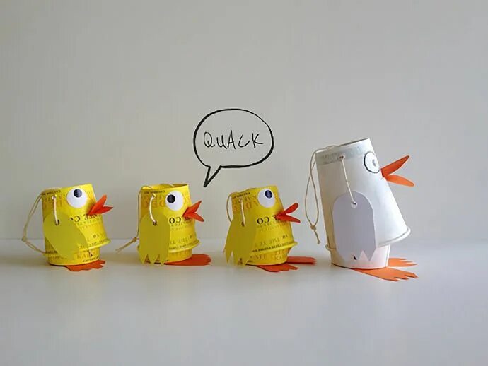 Поделки самоделки уточка DIY Paper Cup Duck Family Puppets Preschool crafts, Paper crafts, Duck crafts