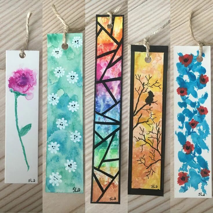 Поделки самоделки закладки watercolor bookmarks Segnalibri fatti a mano, Seganlibro artigianale, Segnalibri