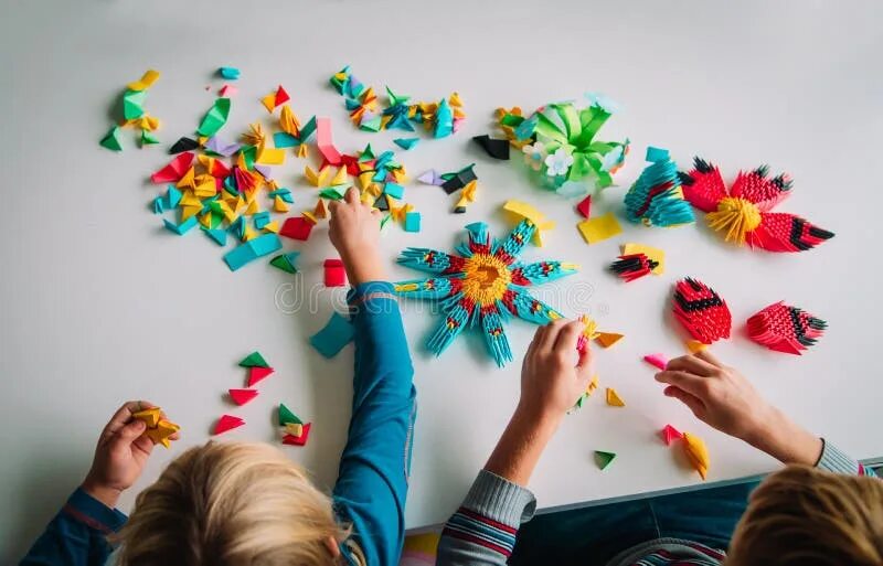 Поделки сделанные детьми фото Baby Crafts from Play Dough and Paper, Early Eduction Stock Image - Image of col