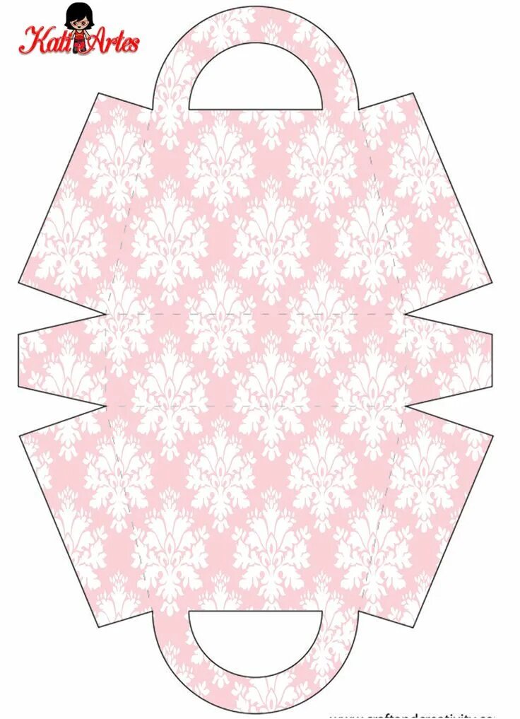 Поделки сумка из бумаги с выкройкой Damask: Free Printable Paper Purses. Trabalhos em papel, Presentes de papel, Bol