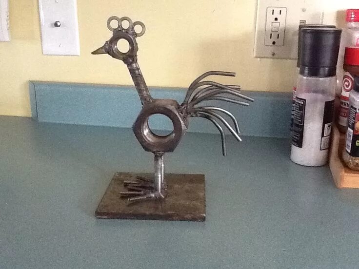 Поделки сварщика своими руками фото My ill rooster Metal art projects, Welding art projects, Scrap metal art
