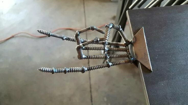 Поделки сварщика своими руками фото Rock On Skeleton Tig Torch Holder Weld Art