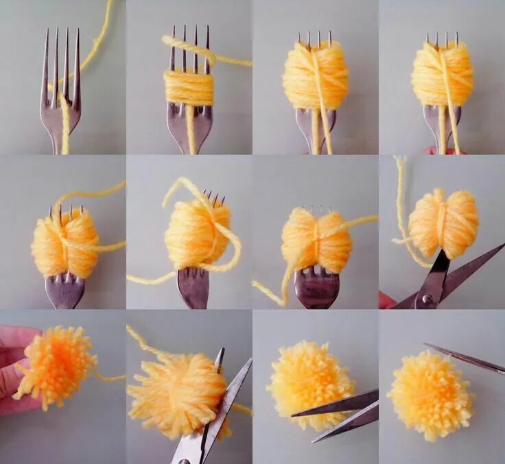 Поделки своими руками фото инструкция Pin by pita algo on hobby: manual Pom pom crafts, Crafts, Diy crafts