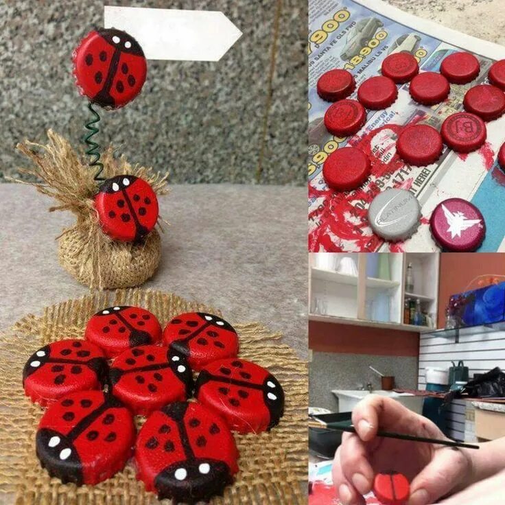 Поделки своими руками фото видео Pin de Coco Blanco em Bricolage et déco Artesanato com tampas de garrafa, Tampas