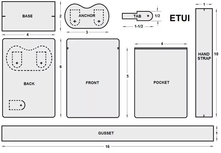 Поделки своими руками из кожи выкройки ETUI BAG Leather purse pattern, Leather craft patterns, Leather tooling patterns