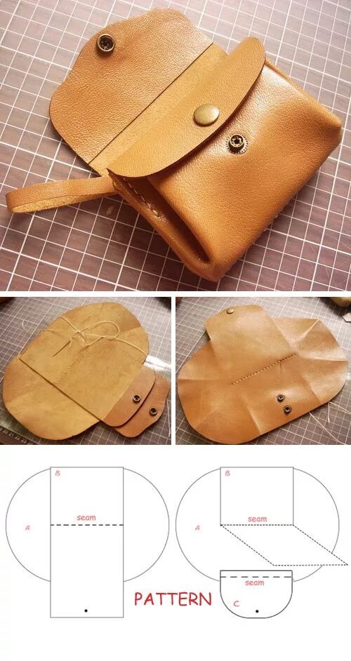 Поделки своими руками из кожи выкройки How to DIY Leather Accordion Wallet Leather bag tutorial, Diy leather wallet, Le