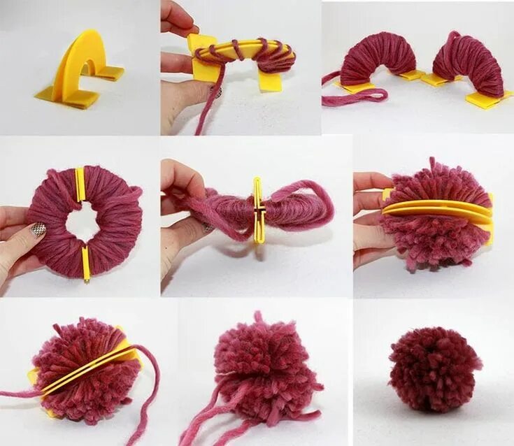 Поделки своими руками пошаговая инструкция фото Pom Poms! Fun little fluffy balls of yarn that can adorn the tops of hats, ends 