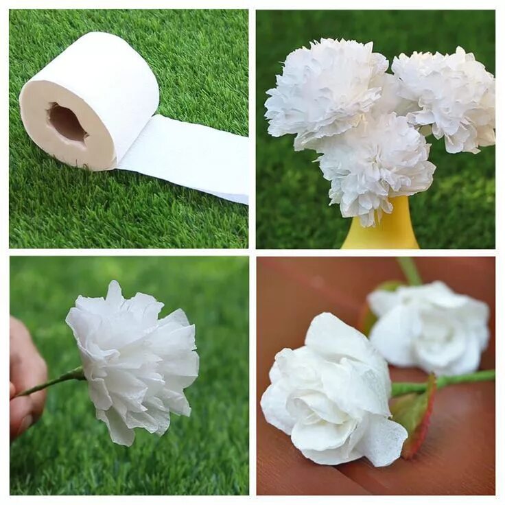 Поделки своими руками пошаговая инструкция фото How to Make Flowers with Tissue Paper Toilet paper flowers, Tissue paper flowers