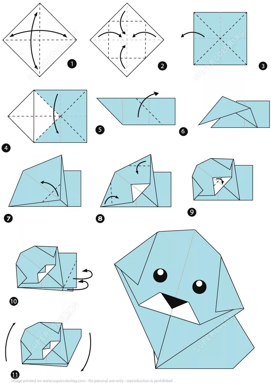 Поделки своими руками схемы для начинающих How To Origami Step By Step How To Make An Origami Dog Step Step Instructions Su