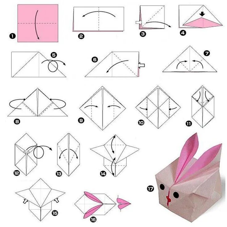 Поделки своими руками схемы для начинающих cute lil rabbit.. Origami paper, Origami easy, Paper crafts