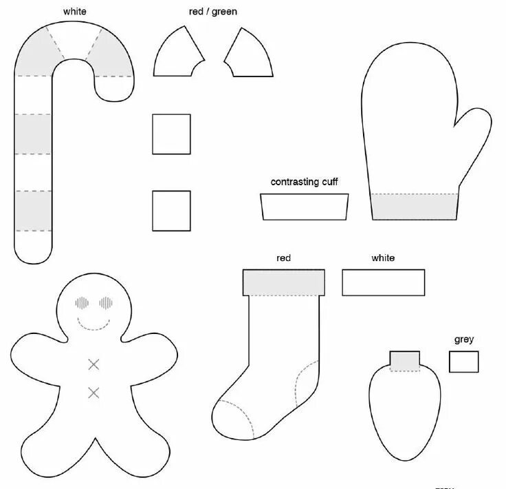 Поделки своими руками схемы шаблоны Free Felt Patterns for Christmas Ornaments - jananas Printable christmas ornamen